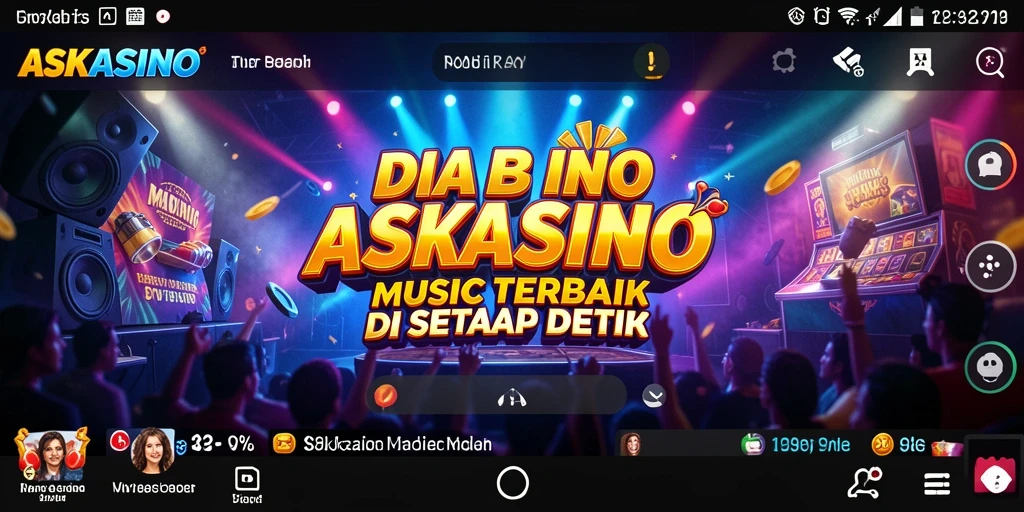 Tampilan gameplay ASKASINO dengan aktivitas musik yang menarik.