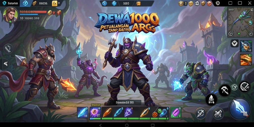 Tampilan menarik dari gameplay yang penuh aksi di DEWA1000.