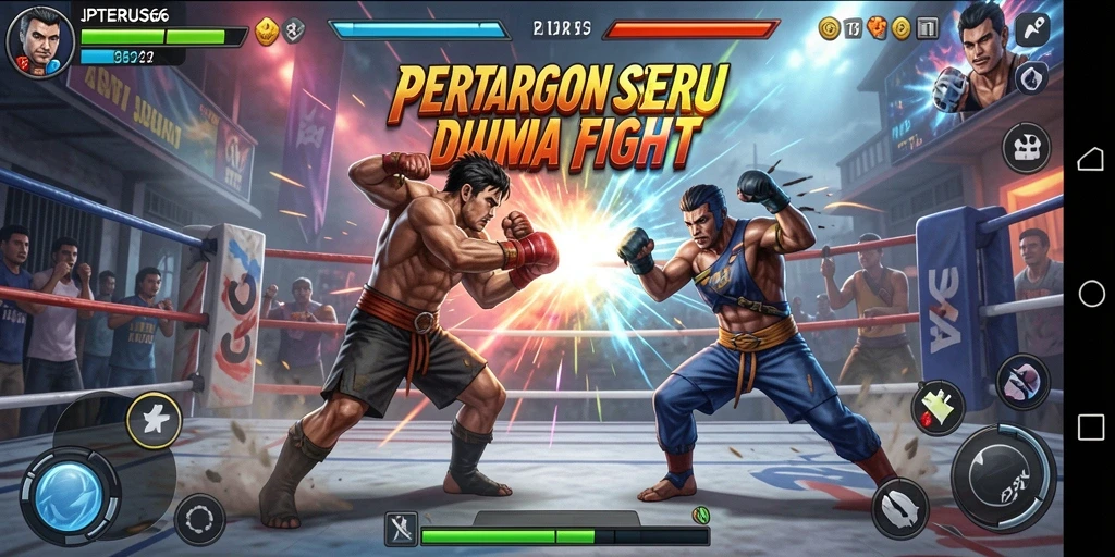 Screenshot gameplay JPTERUS66 yang menunjukkan pertarungan seru.
