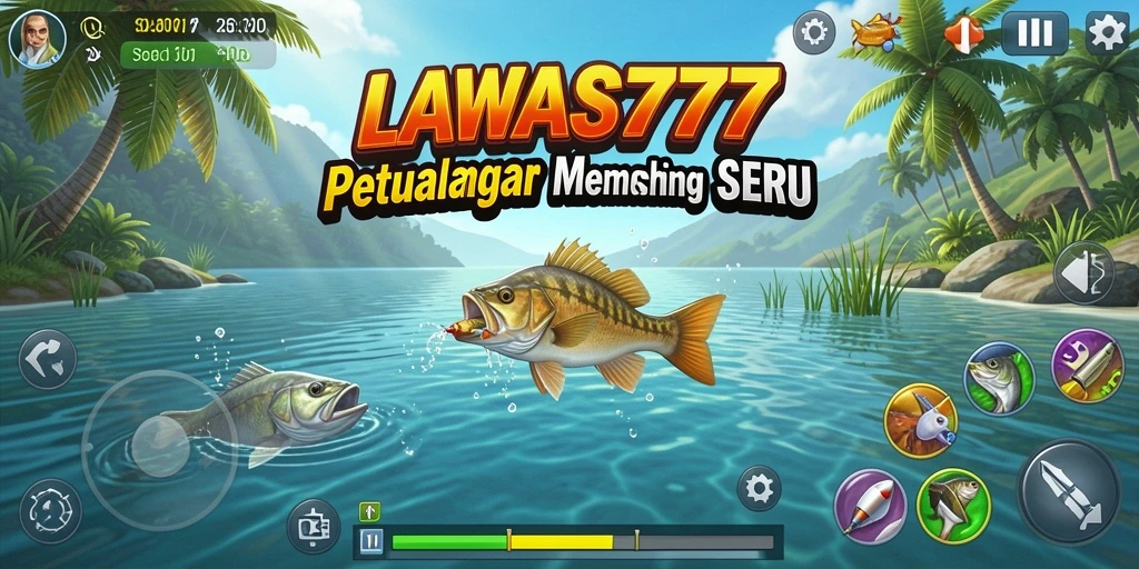 Screenshot LAWAS777 menunjukkan aksi seru memancing di laut terbuka.