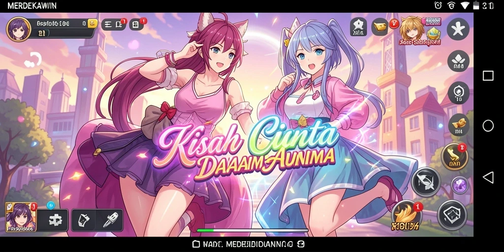 Tampilan gameplay MERDEKAWIN dengan karakter Anime yang menarik.