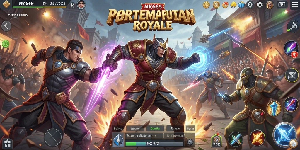 Tampilan gameplay NK666 yang intens dan mendebarkan dalam pertarungan Battle Royale.