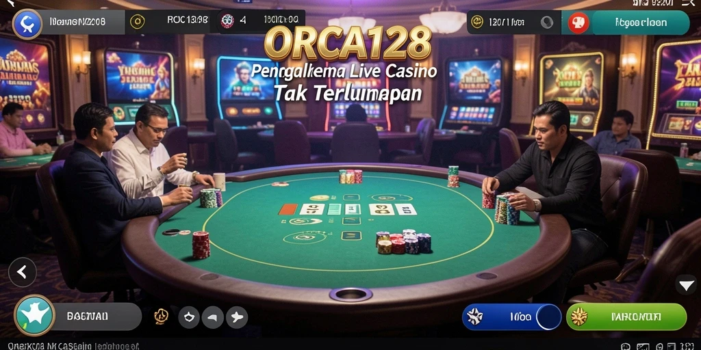 Tampilan gameplay Live Casino yang menarik dan interaktif di ORCA128.