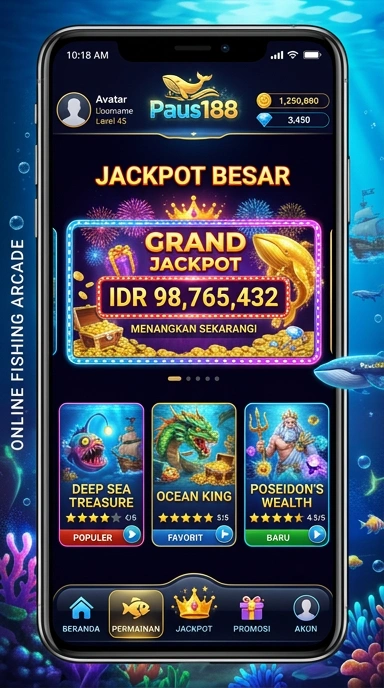 Antarmuka pengguna aplikasi paus188 yang intuitif.